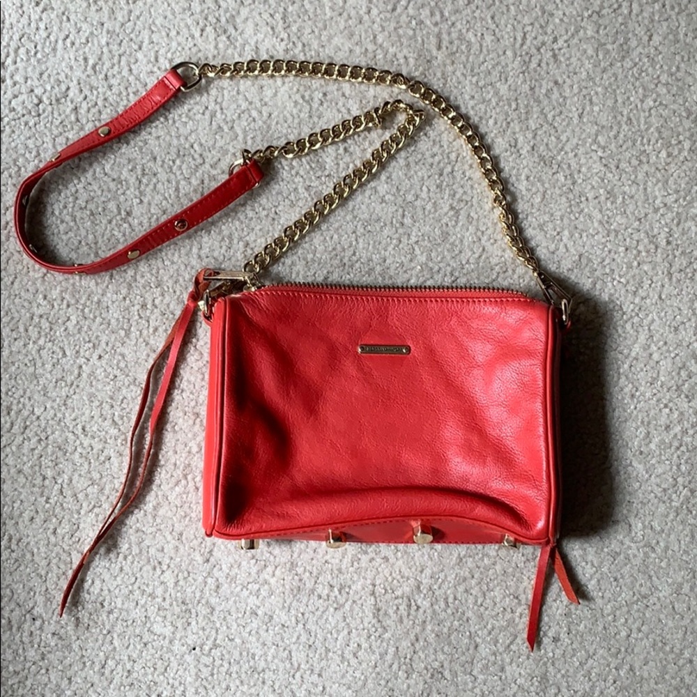 Rebecca Minkoff mini 5 zip crossbody red